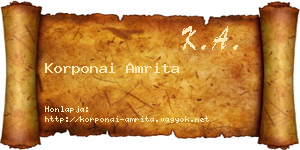 Korponai Amrita névjegykártya